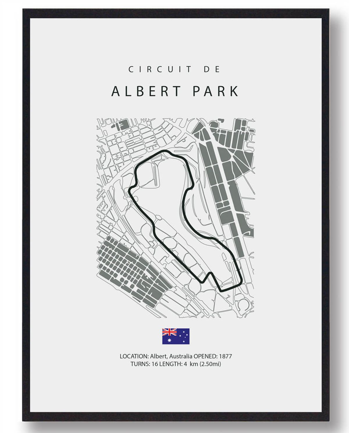 Albert Park Circuit - Formel 1 plakat (Størrelse: M - 30x40cm)