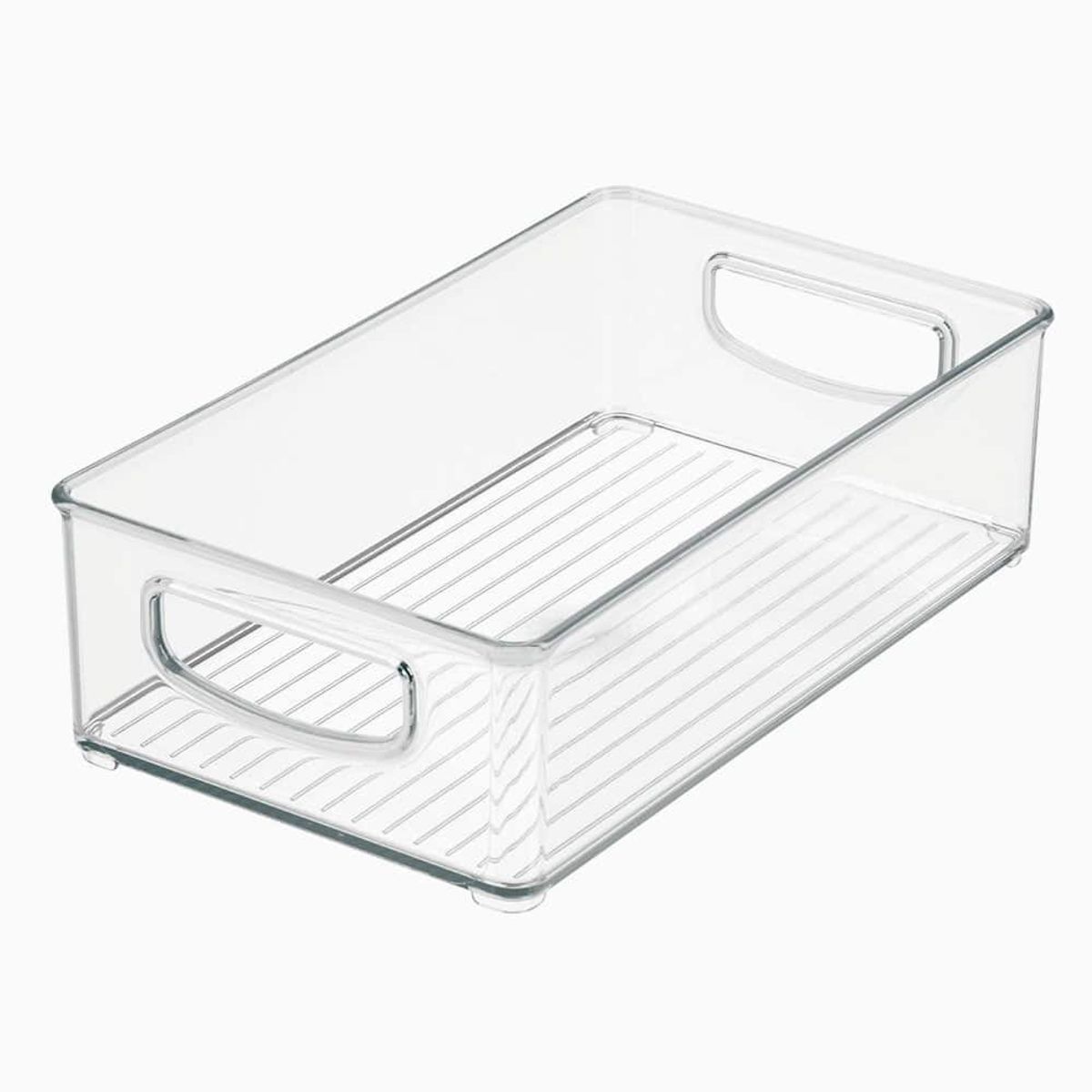 Alberte - Stabelbare opbevaringskasser (dybde: 25,5 cm) - Transparent - 15,2cm x 25,5cm x 7,7cm