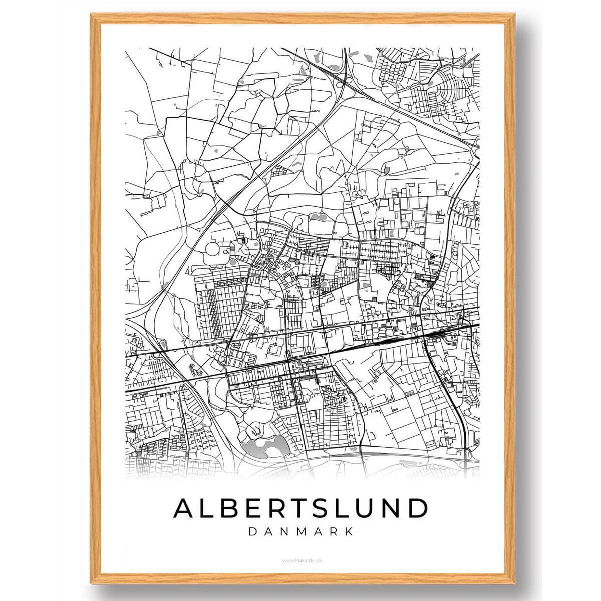 Albertslund by plakat - hvid (Størrelse: S - 21x29,7cm (A4))