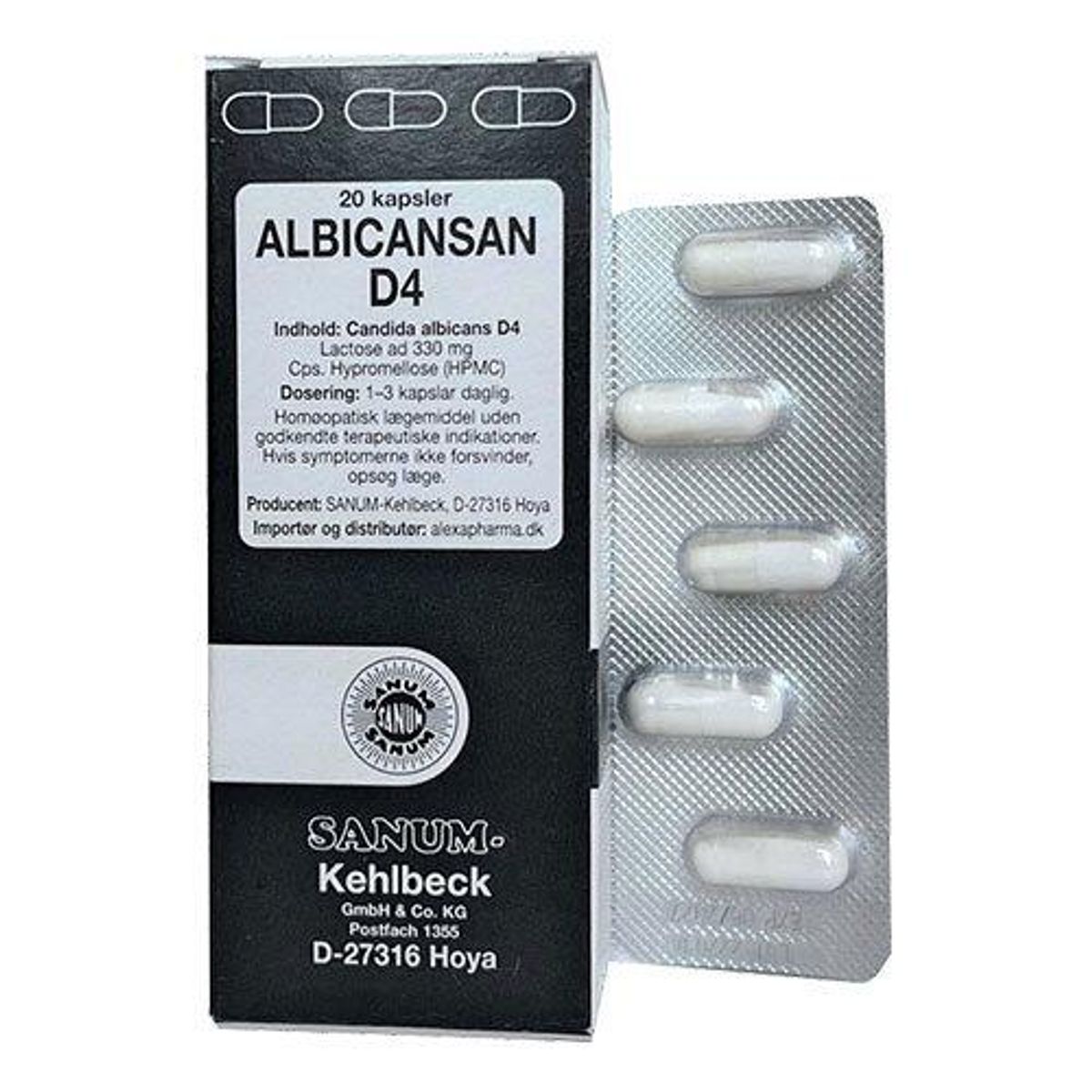 Albicansan kapsler D4, 20kap