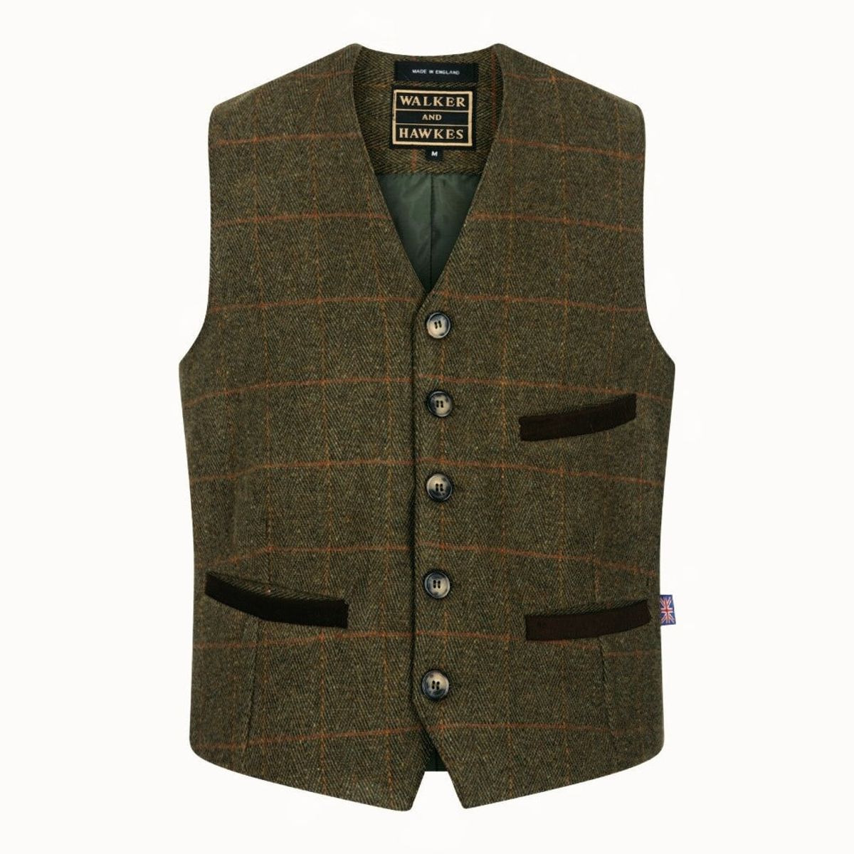 Alcott Tweed Formal Waistcoat, vest, mørk grøn - 3XL