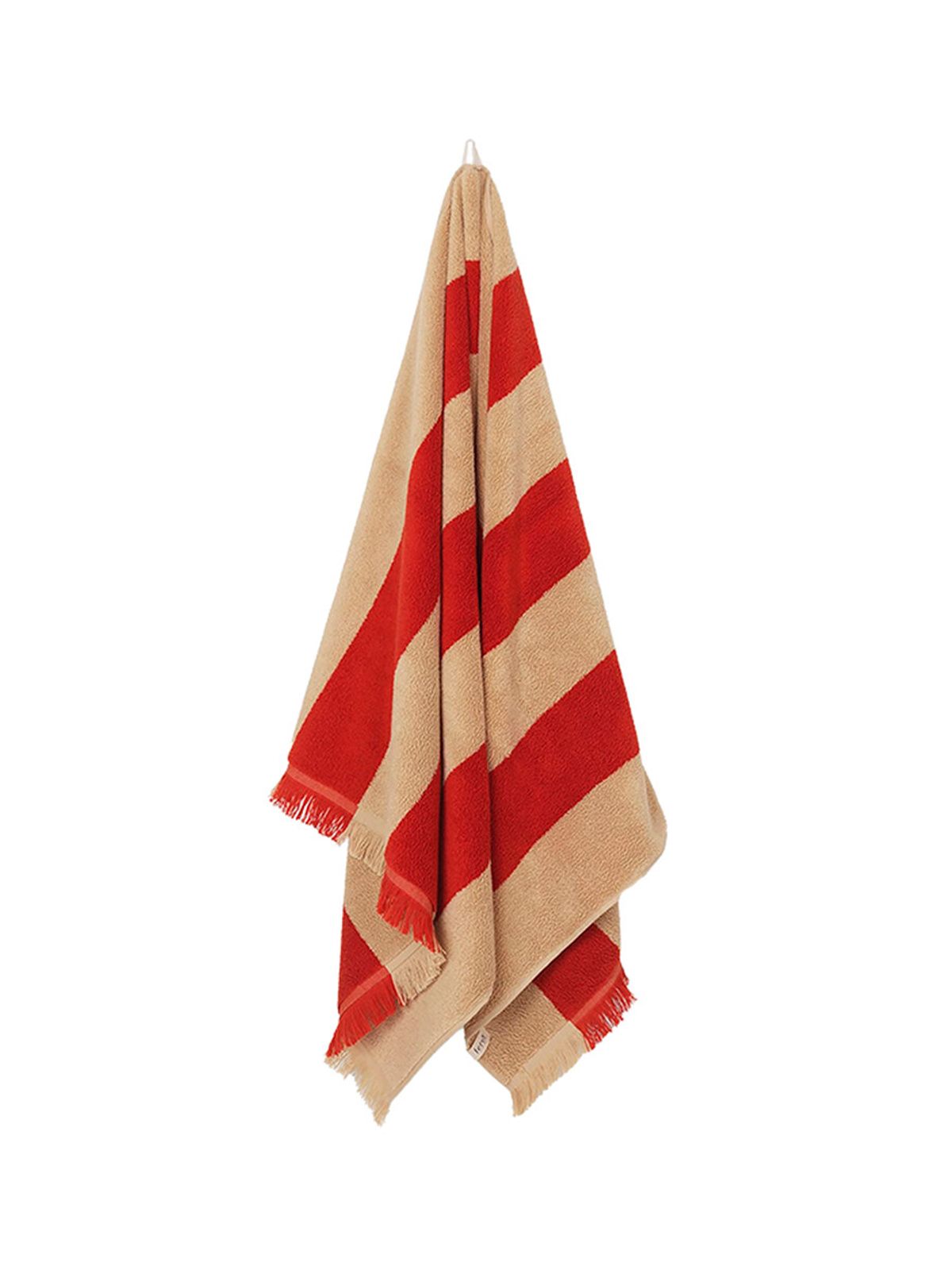 Alee Bath Towel, light camel/red fra Ferm Living