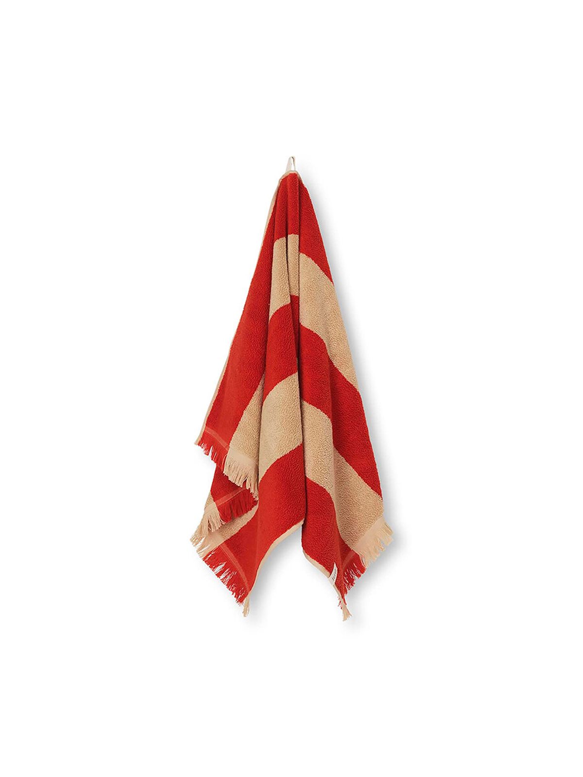 Alee Hand Towel, light camel/red fra Ferm Living