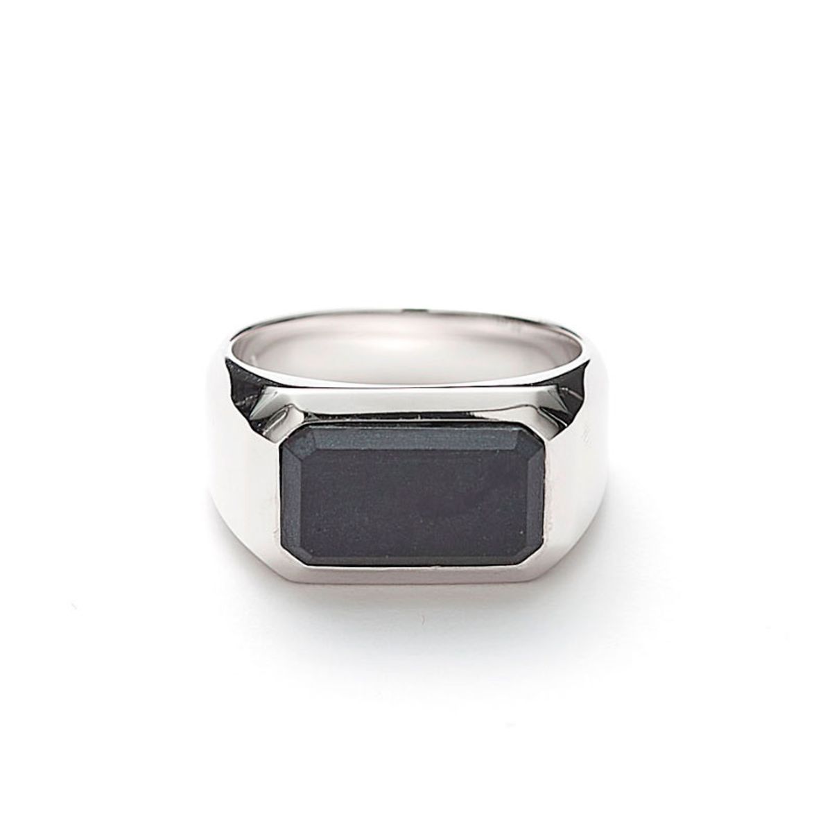 Alexander Lynggaard Hope Rectangle Signet ring i sølv med mat onyx