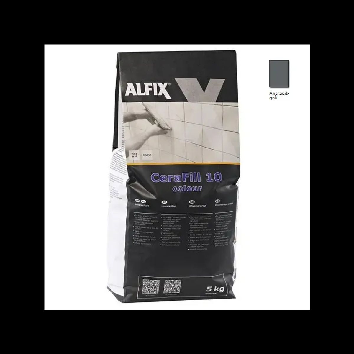 Alfix Cerafill 10 Colour Antracit - 5 Kg