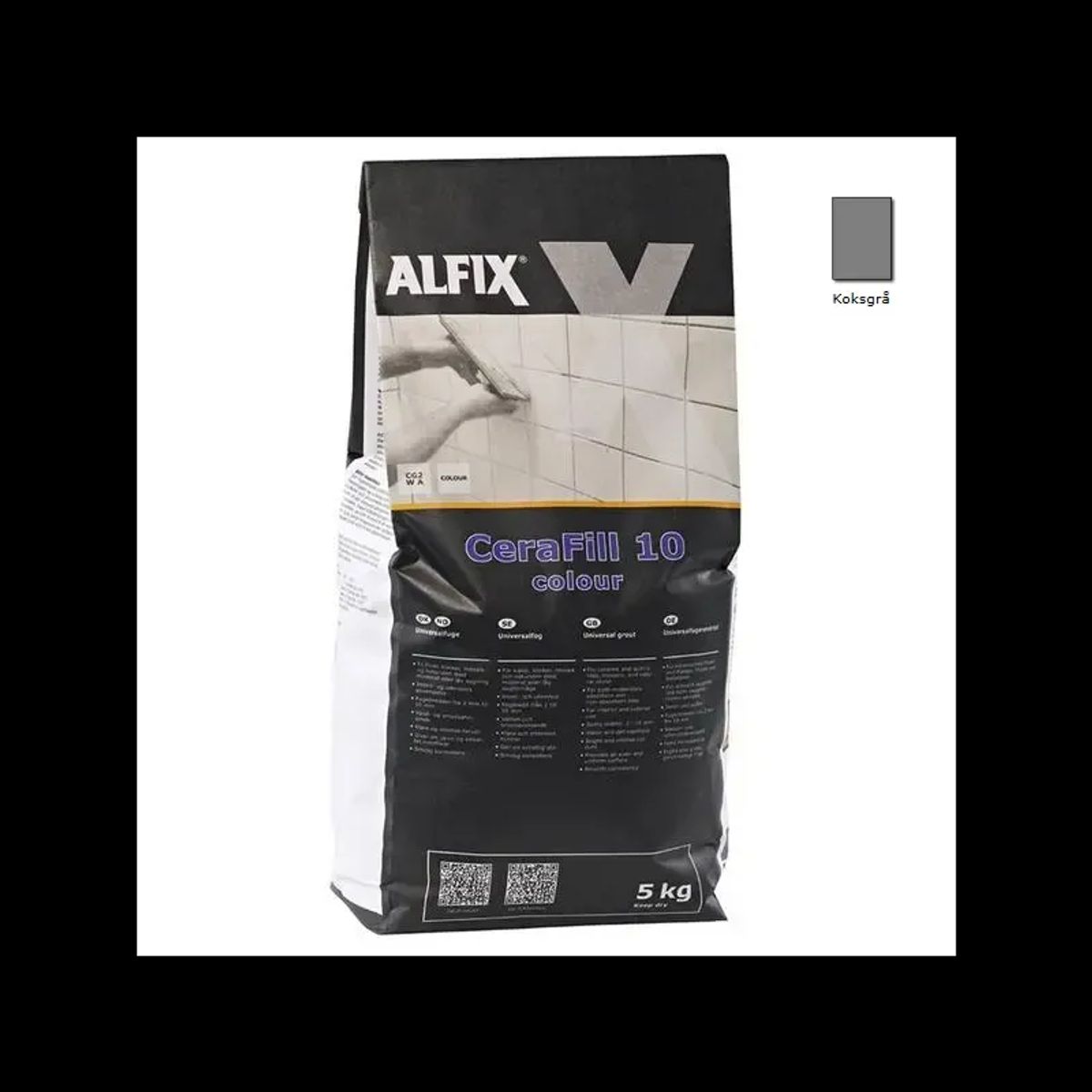 Alfix Cerafill 10 Colour Koksgrå - 5 Kg