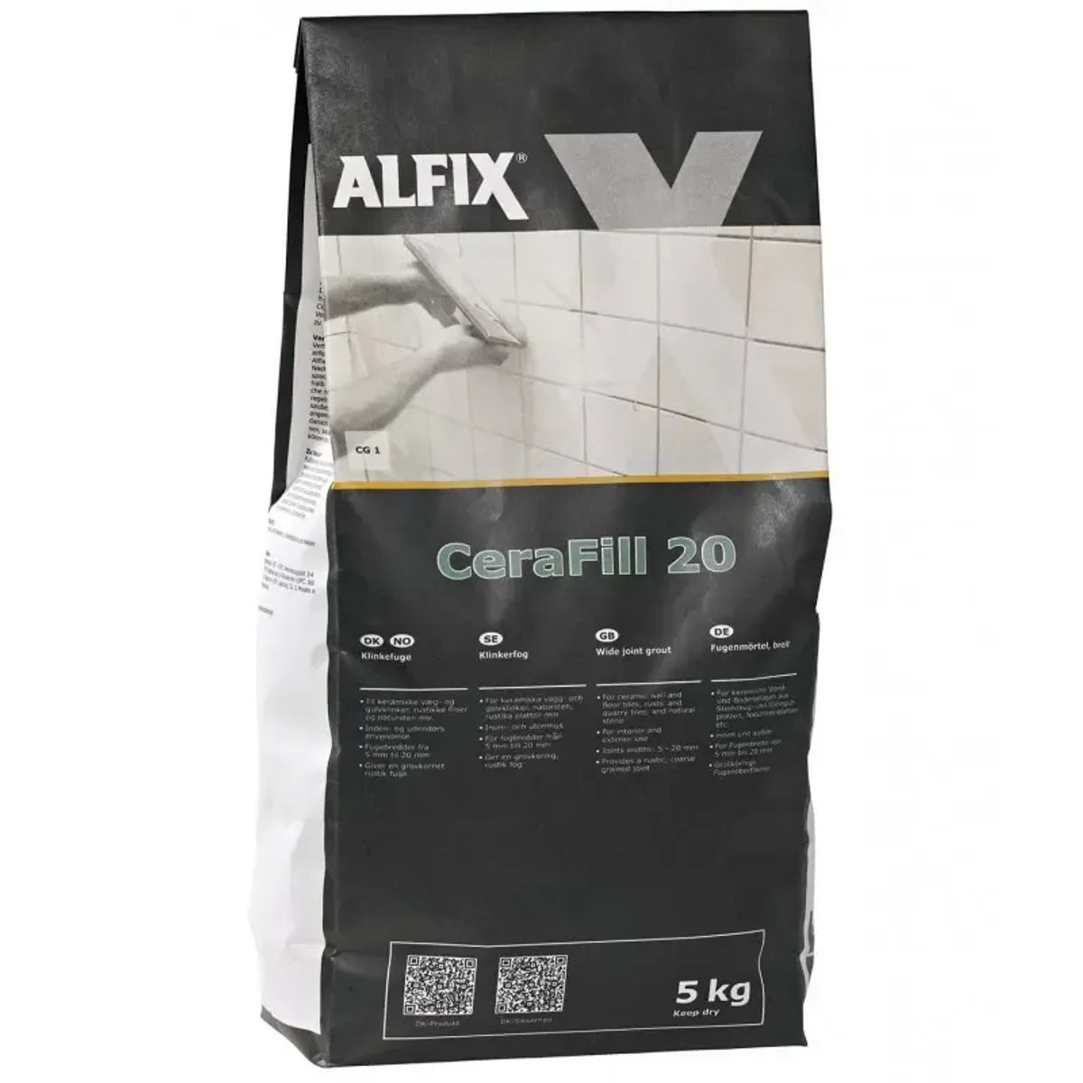 Alfix Cerafill 20 Klinkefuge Grå - 5 Kg