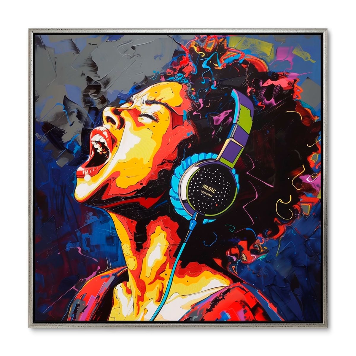 Alive with Music - 120x120 cm. - Sølv ramme