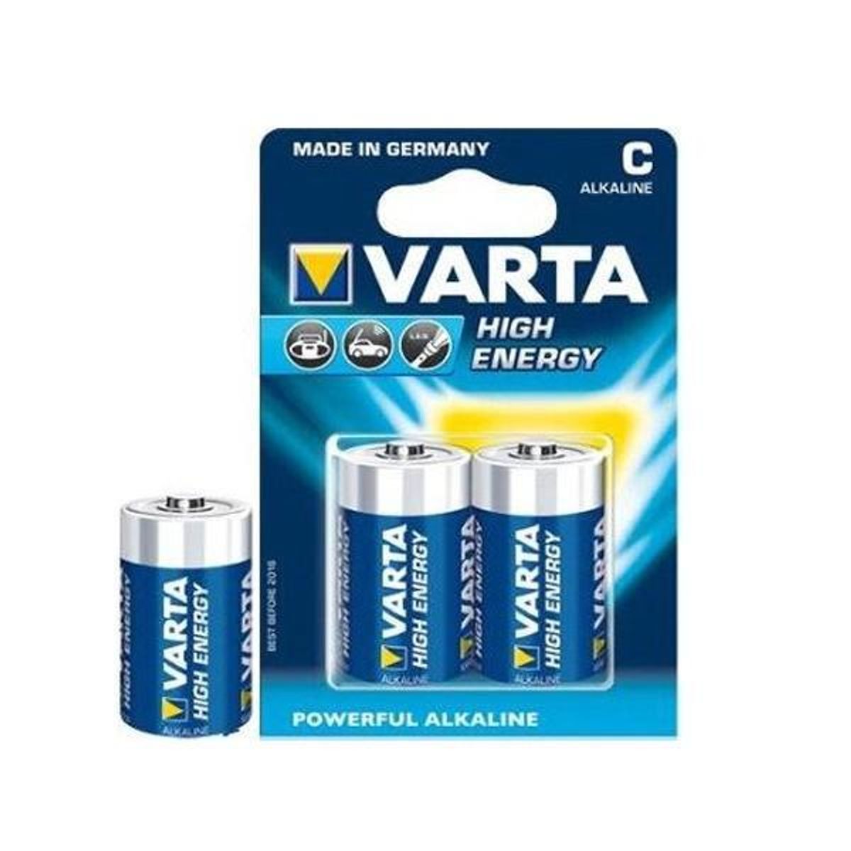 Alkaline Batteri Varta LR14 C 1,5 V High Energy (2 stk) Blå