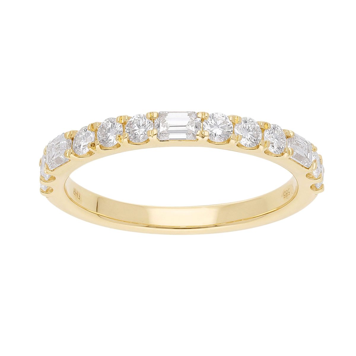 Alliancering i 14 kt. Guld eller Hvidguld, 0.75 ct. Diamanter - 50