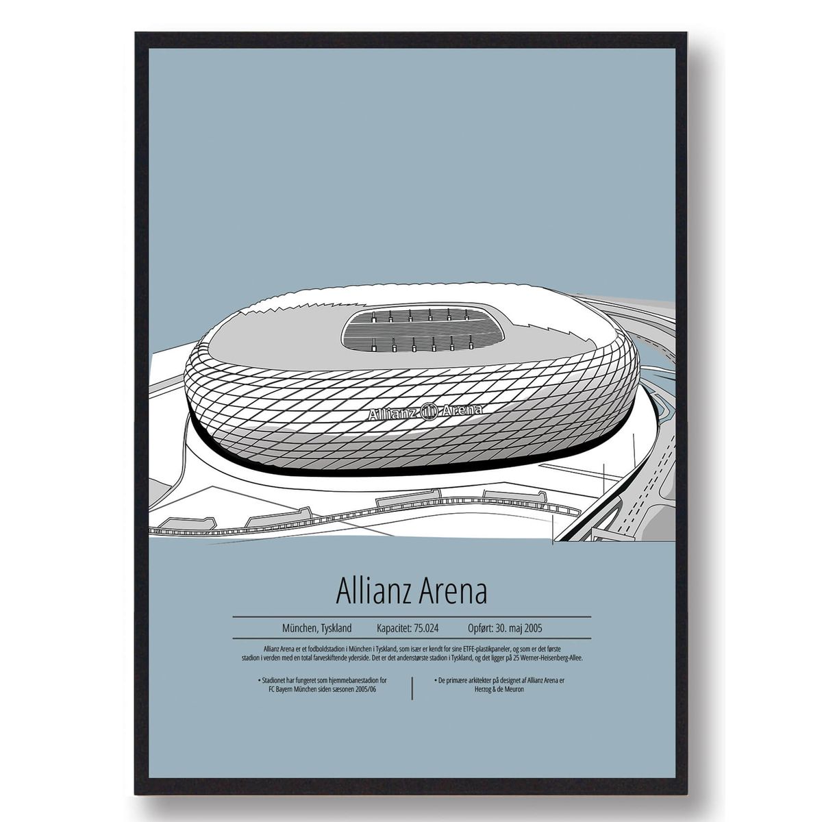 Allianz Arena - Bayern München lyseblå (Størrelse: L - 50x70cm (B2))