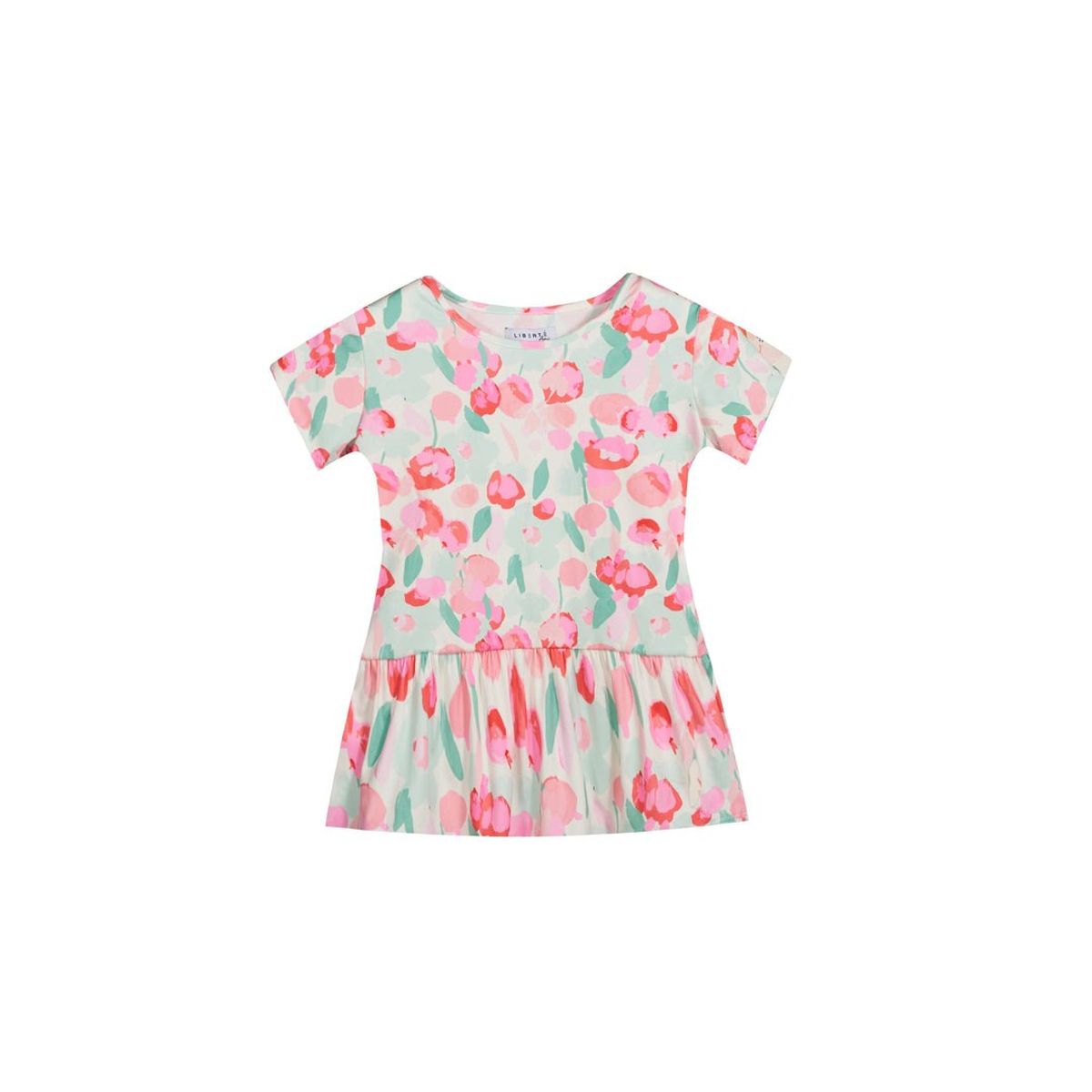 Alma Frill Tshirt (Kids) Mint Pink Flower 110/116