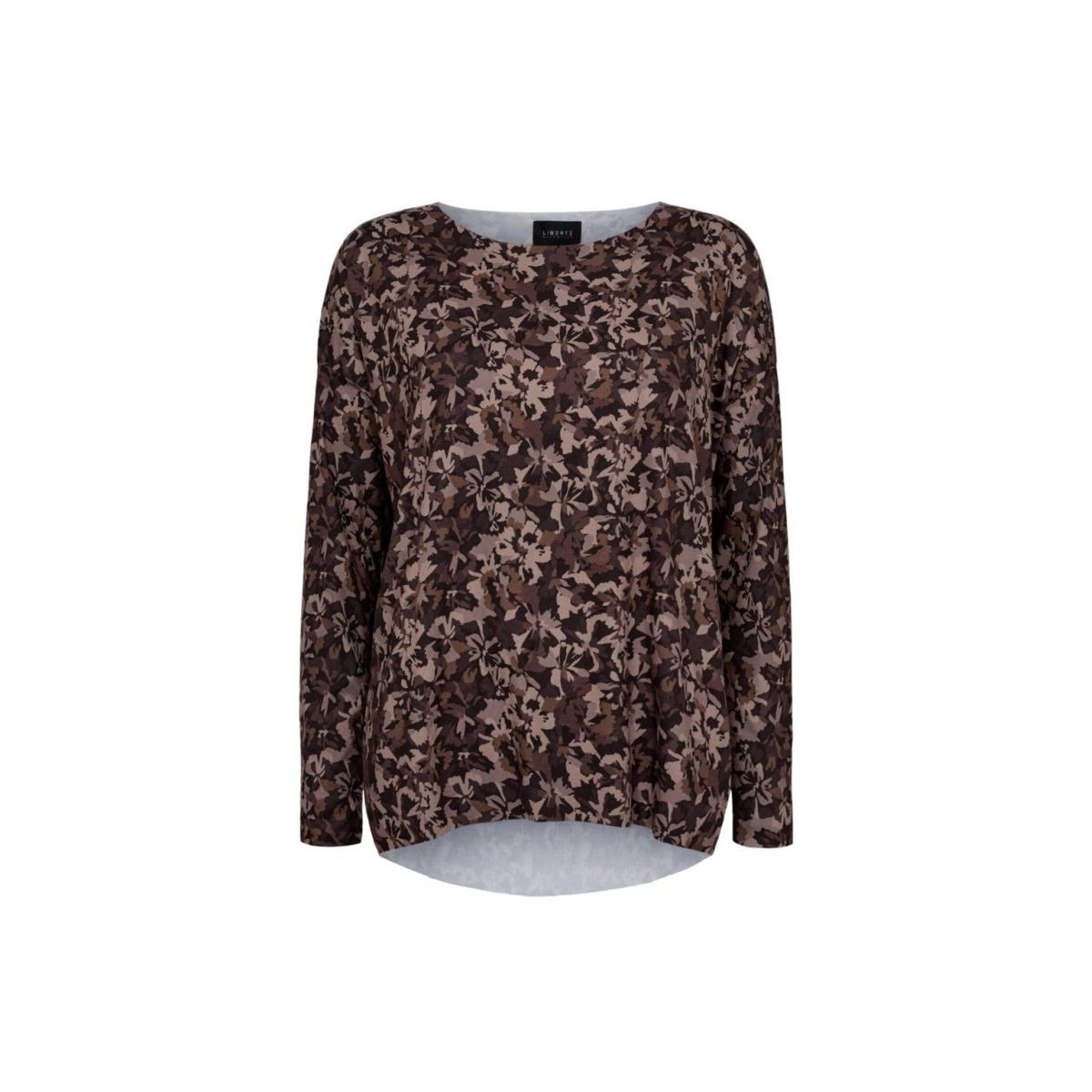 Alma LS-Top Bluse Brown Camo Flower L/XL