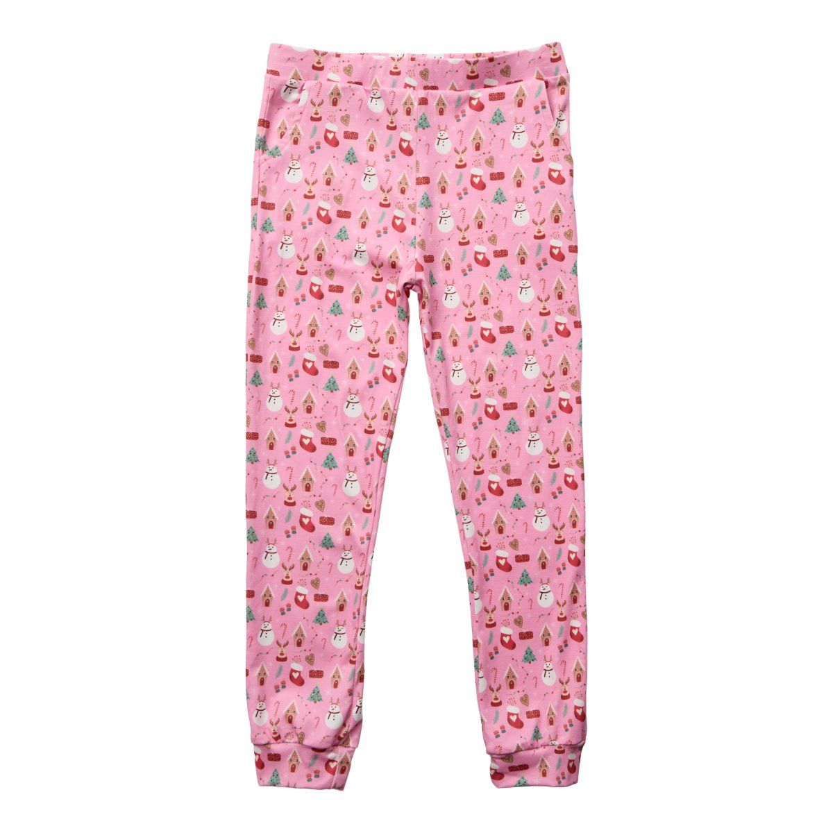 Alma Pants (Kids) - Christmas Time Pink X-Mas - Lyserøde bukser 110/116