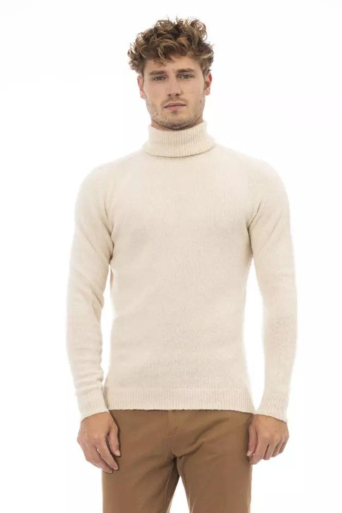 Alpha Studio Beige Læder Sweater