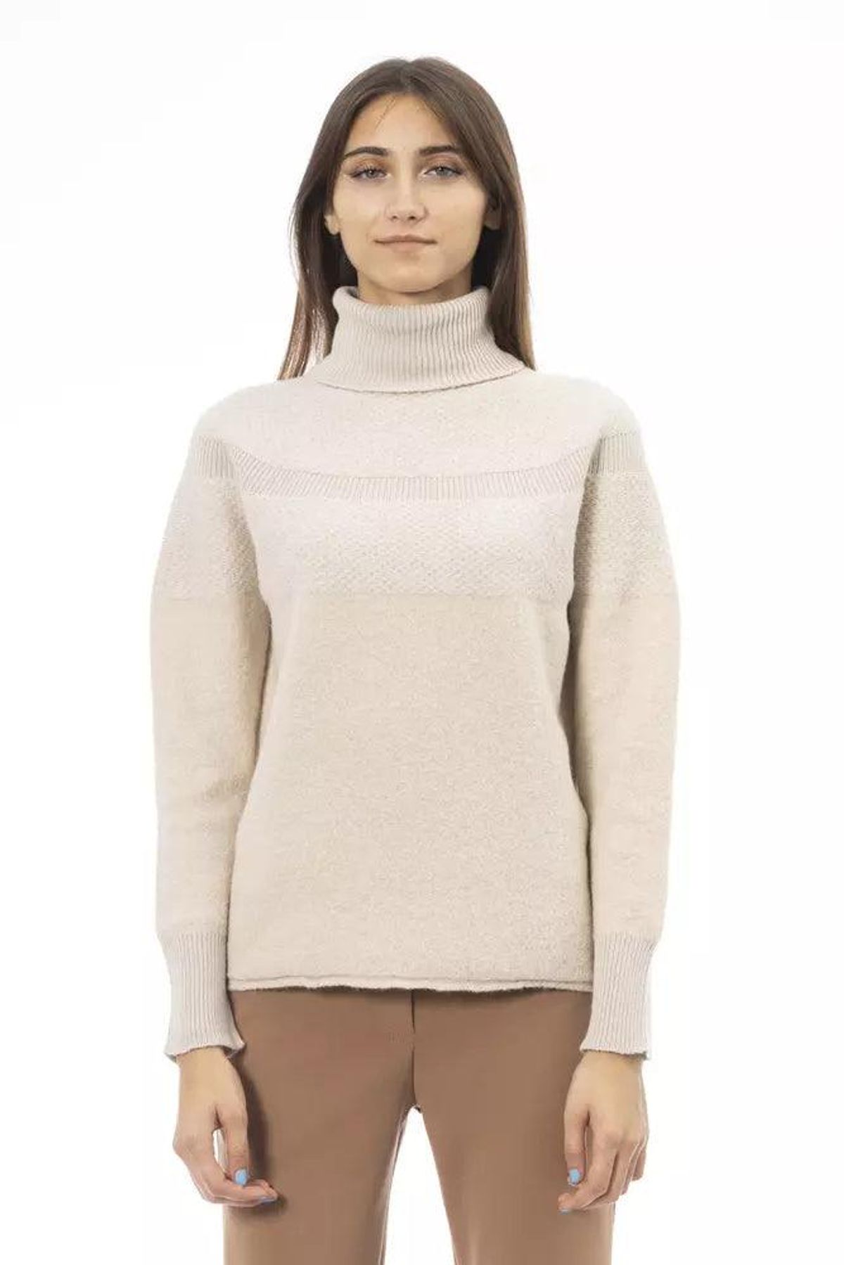 Alpha Studio Beige Uld Sweater