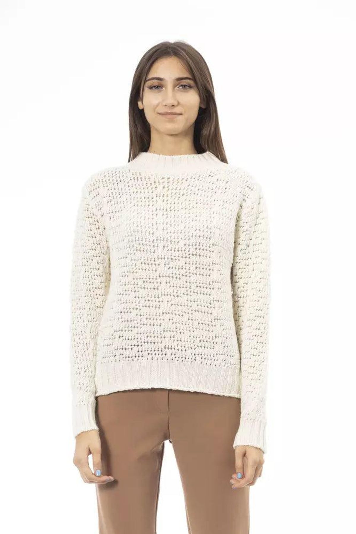 Alpha Studio Hvid Uld Sweater