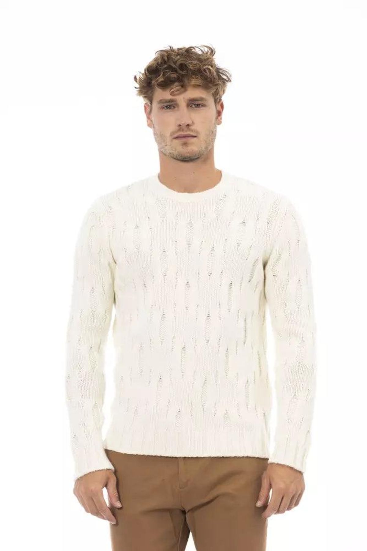 Alpha Studio Hvid Uld Sweater