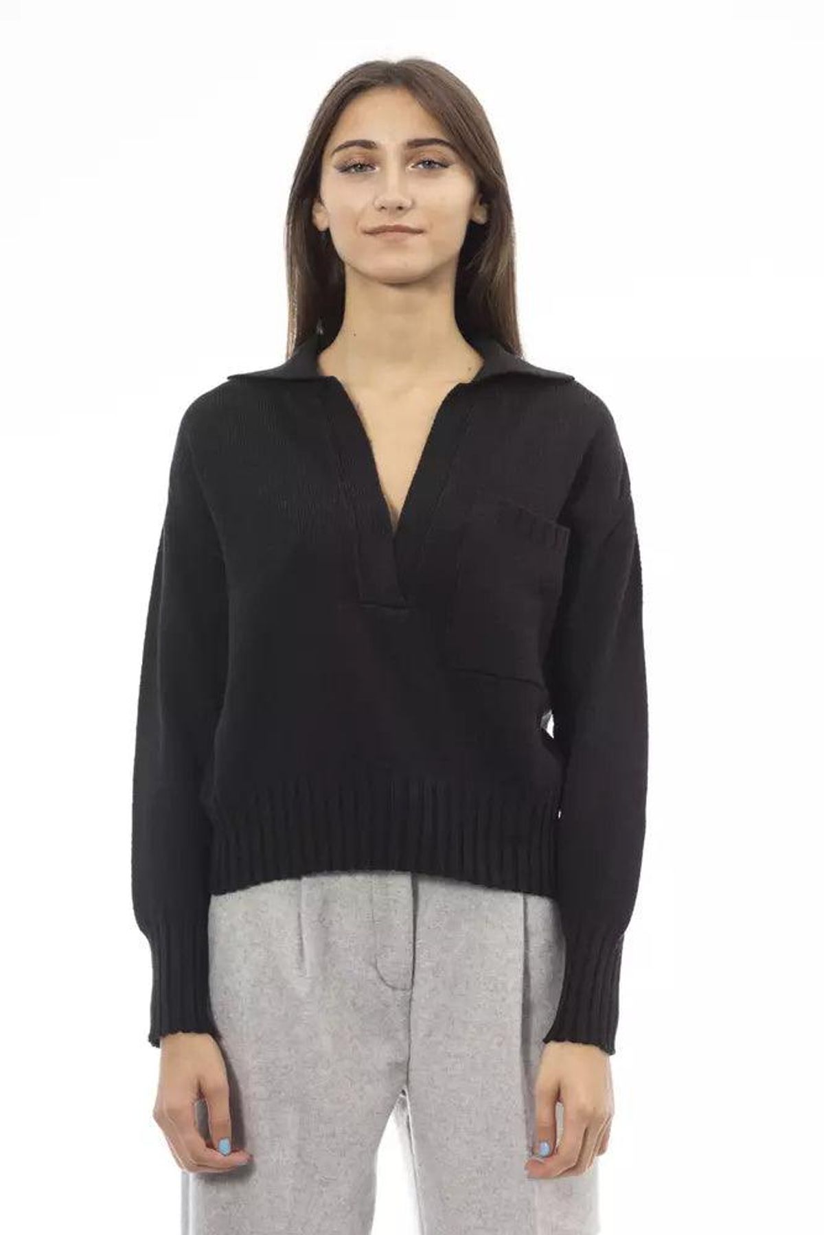 Alpha Studio Sort Uld Sweater