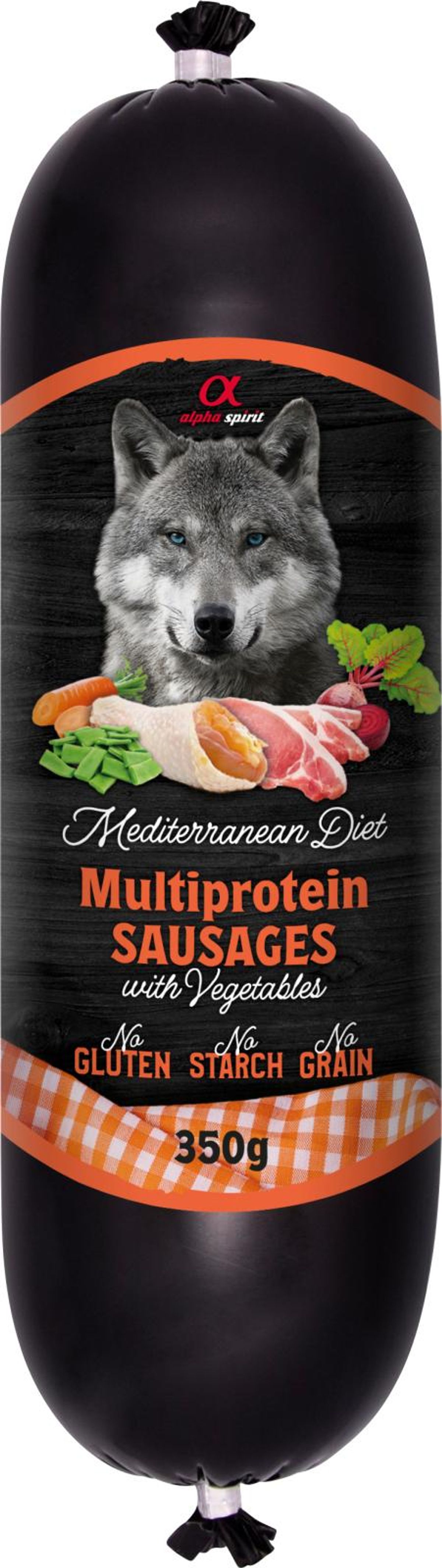 AlphaSpirit Mediterranean Multiprotein pølse 350g