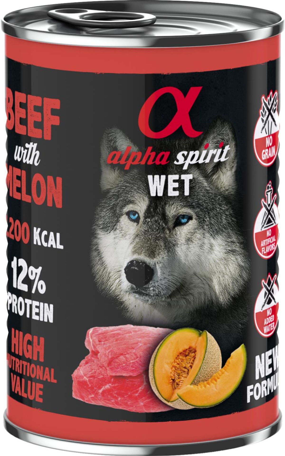 AlphaSpirit Oksekød med Melon 400 g, Vådfoder