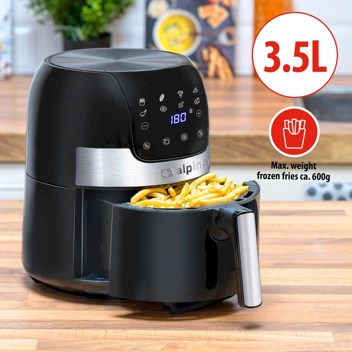 Alpina Airfryer 3,5L - 1400W med Display Demo - WeDoBetter.dk