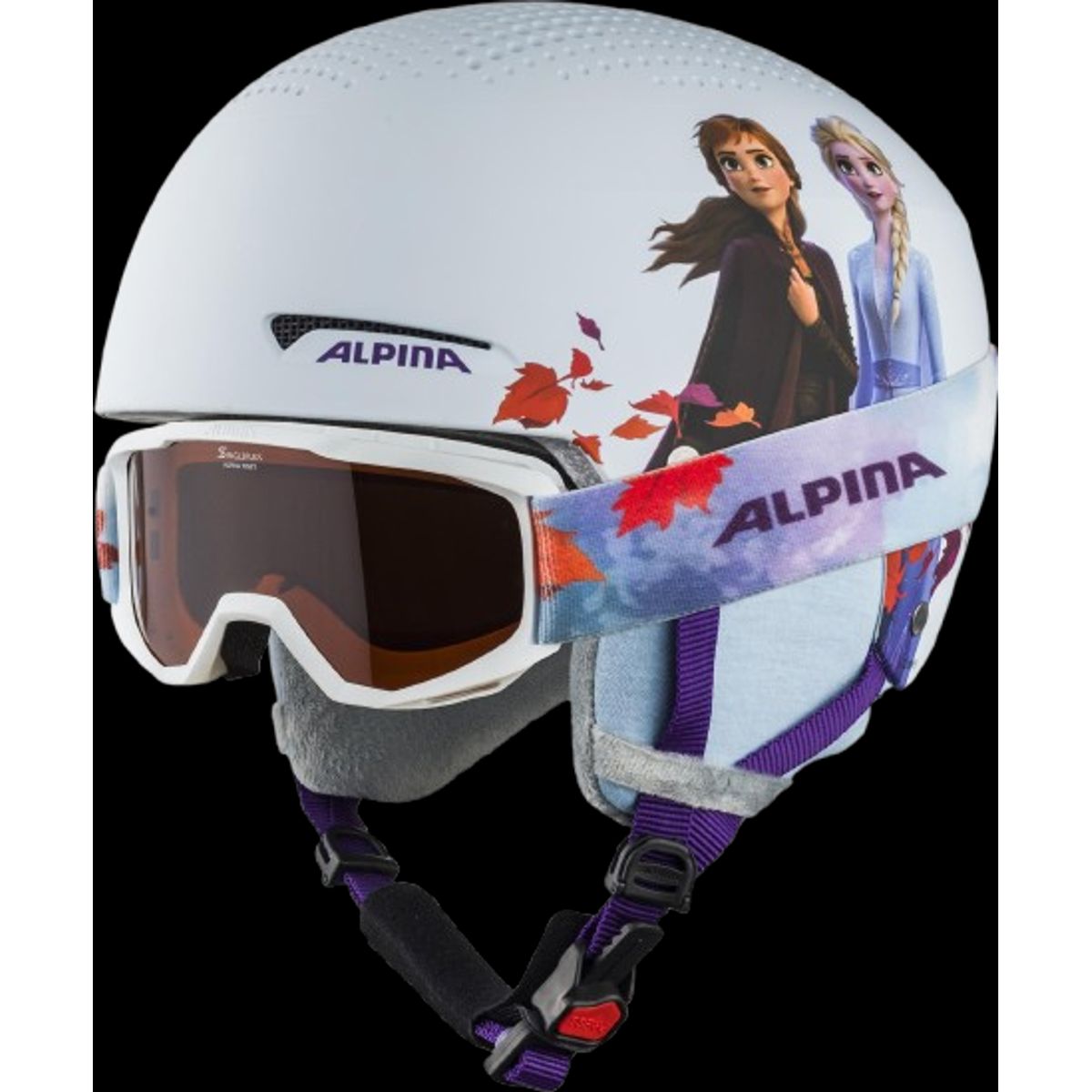 Alpina Zupo Disney Frozen Ii Skihjelm Og Brille Børn (Farve: Hvid, Størrelse: 48-52)