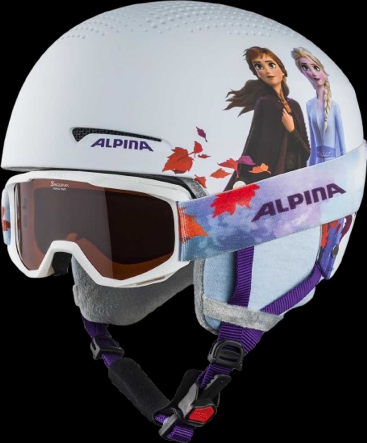 Alpina Zupo Disney Frozen Ii Skihjelm Og Brille Børn (Farve: Hvid, Størrelse: 51-55)