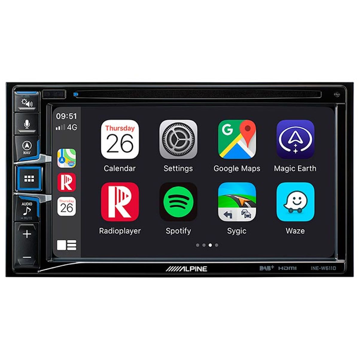 Alpine INE-W611D 2-DIN multimedia station med navi