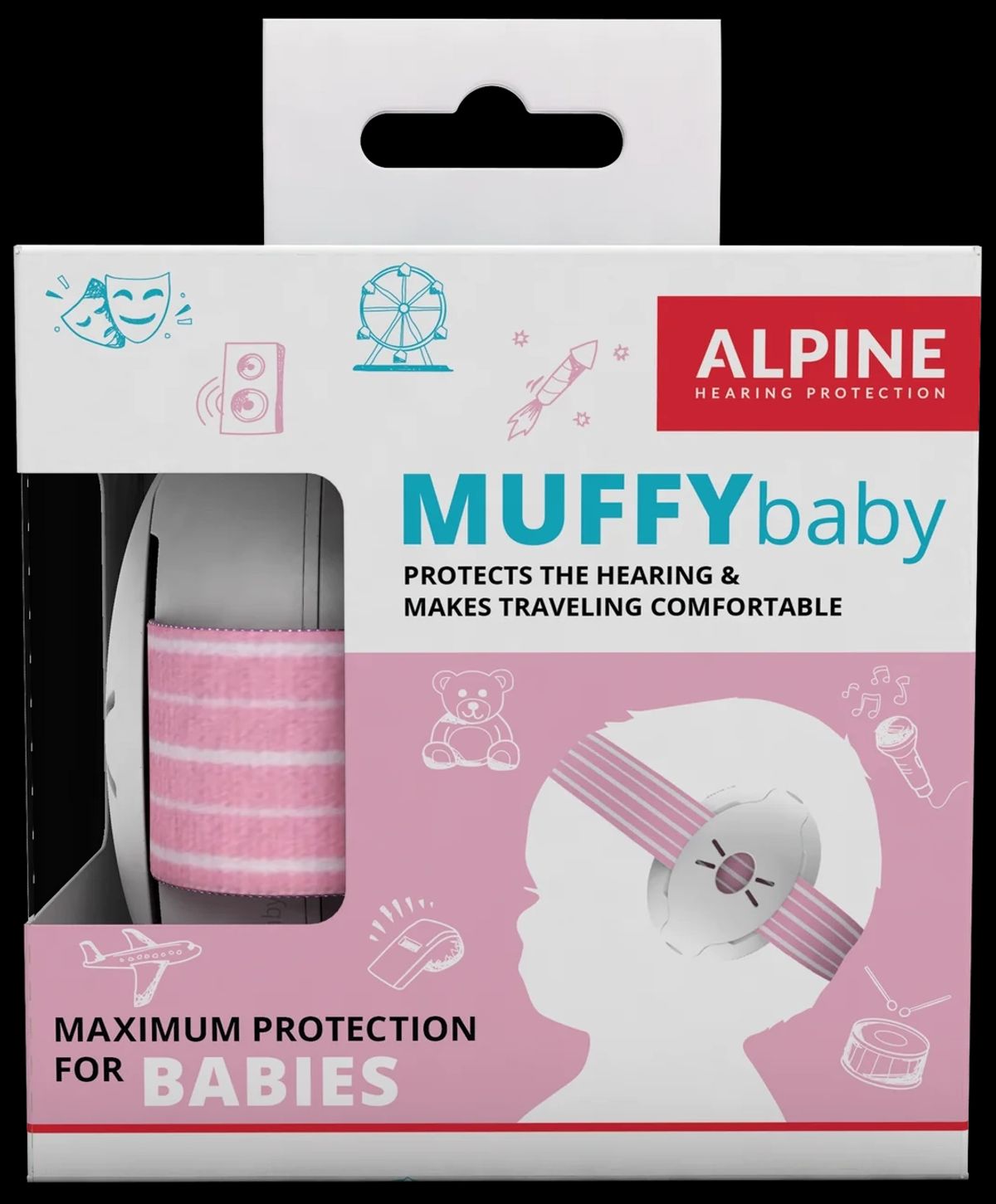 Alpine Muffy Baby - Høreværn til baby (1-3år) - Pink