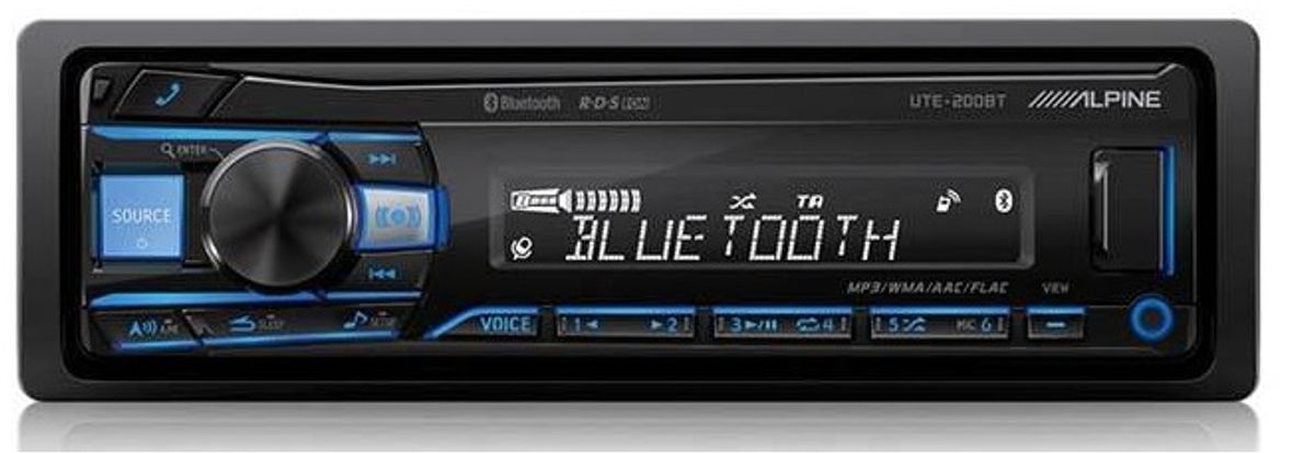 ALPINE UTE-200BT Bilradio m. Bluetooth og USB