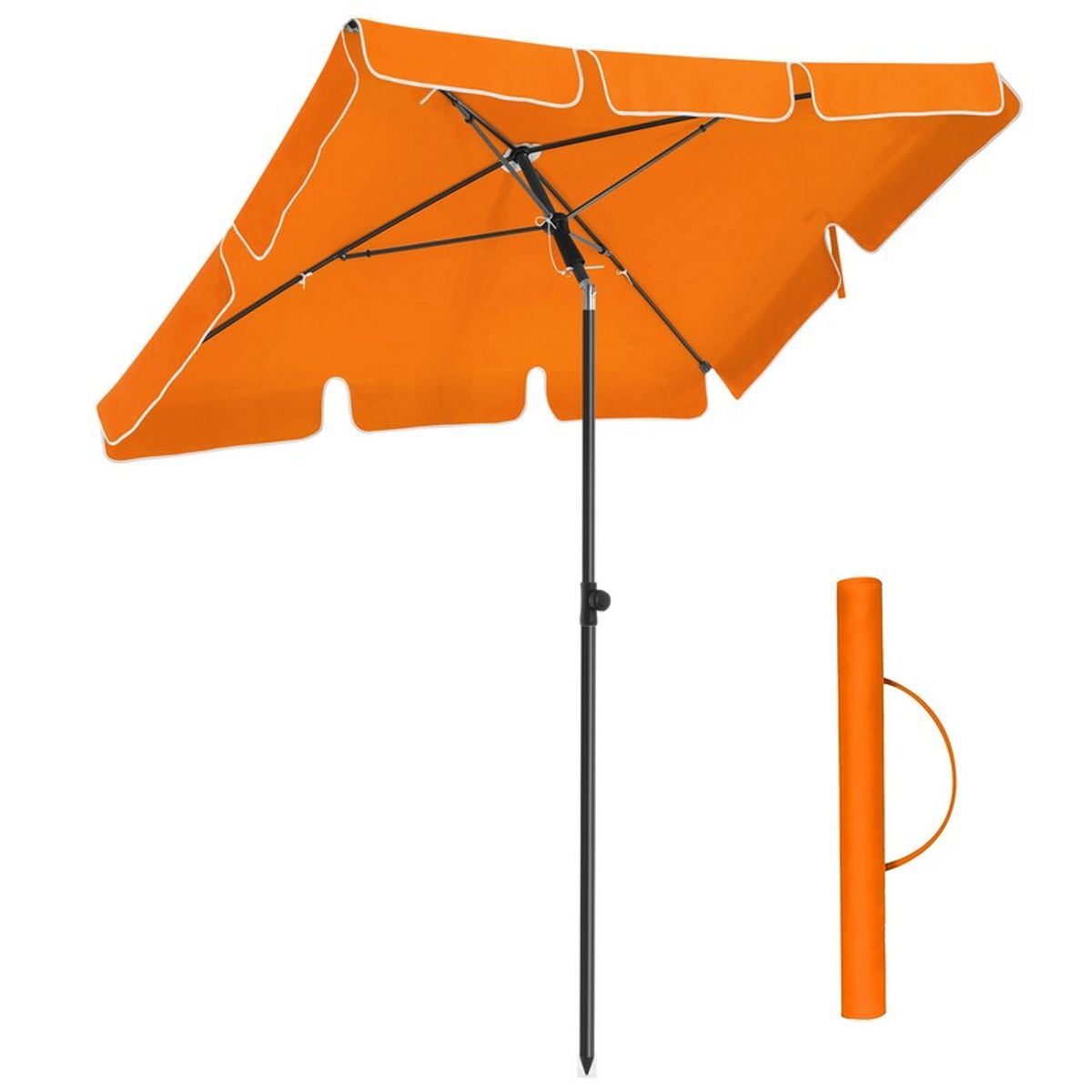 Altanparasol - rektangulær 2x1,25 M balkon parasol - orange - Haveparasoller > Hængeparasoller og altanparasoller - Daily-Living