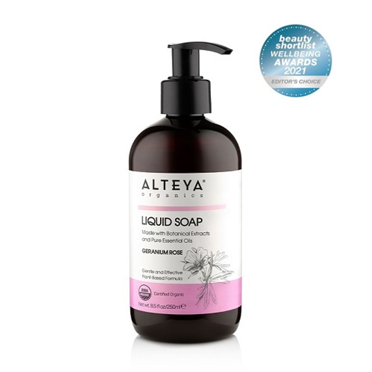 Alteya Organics - Økologisk Flydende Sæbe - Geranium & Rose 250ml