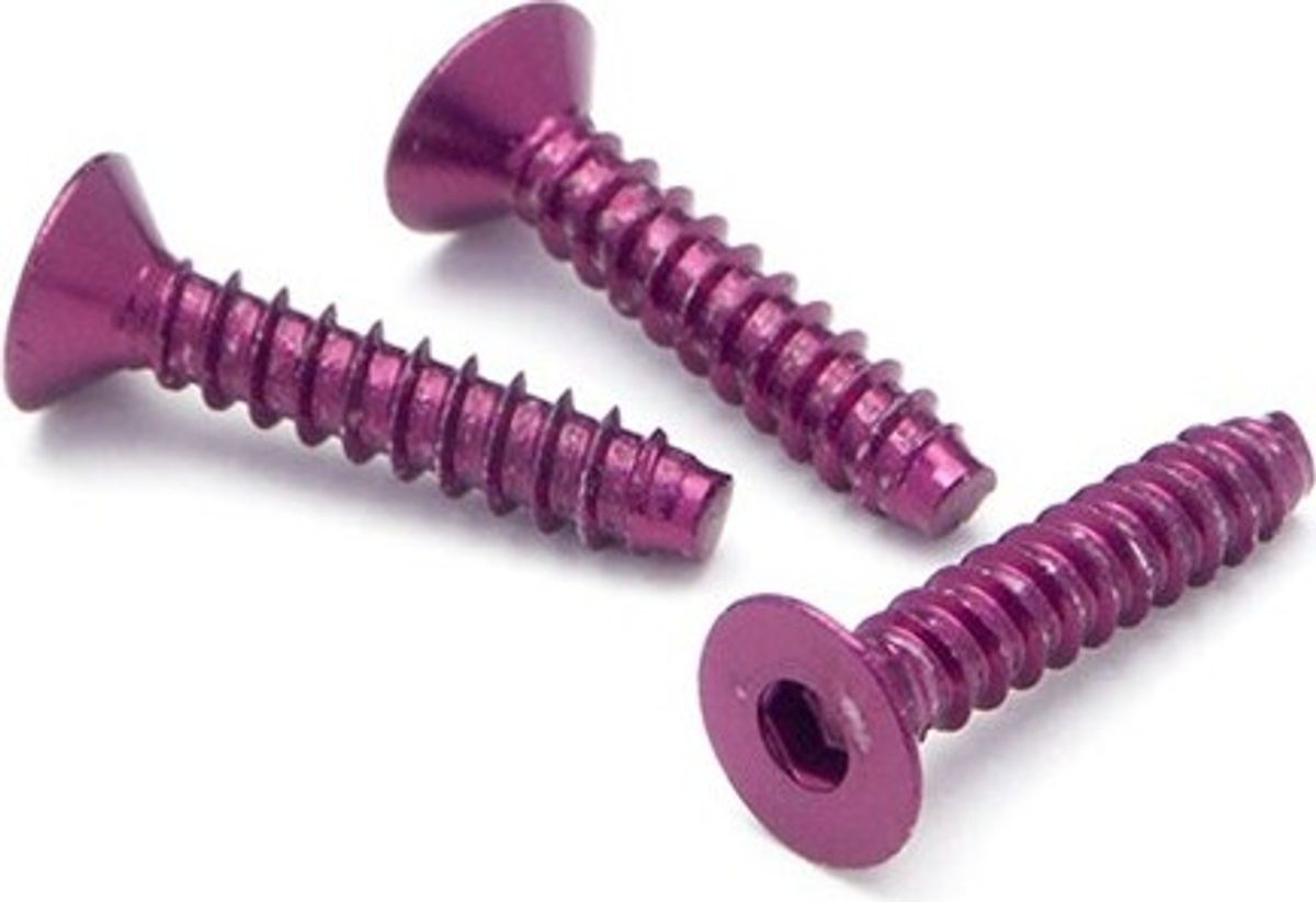 Alu Tp Flat Hd Screw 3 X15mm Hex Socket/purple/5pc - Hpz079 - Hpi Racing