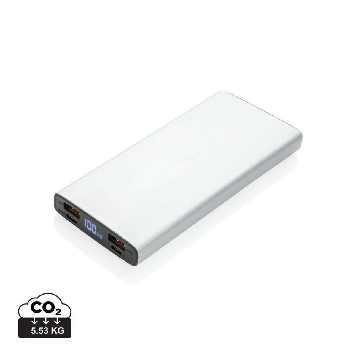 Aluminium PD Powerbank 18W 10.000 mAh, Sølv