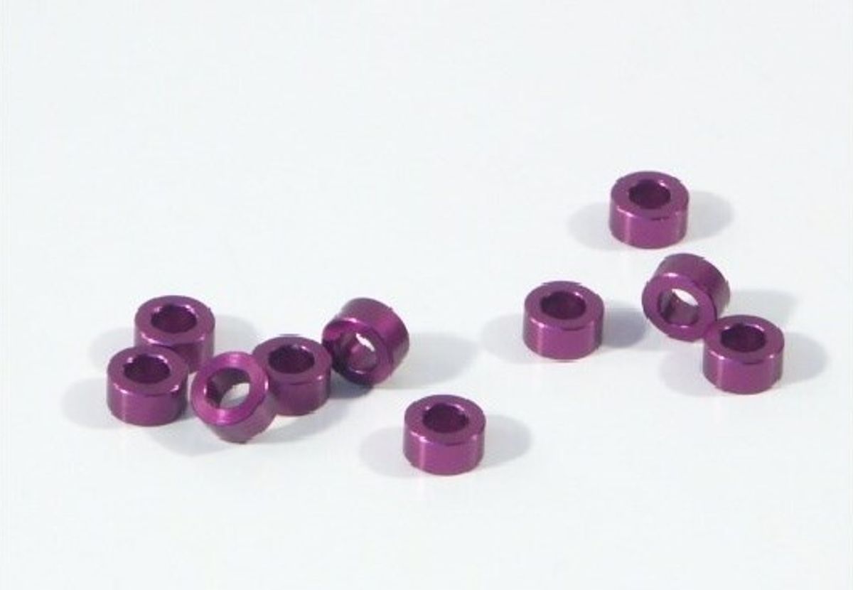 Aluminium Washer 3 X 6 X 3.0mm (purple/10 Pcs) - Hpz819 - Hpi Racing