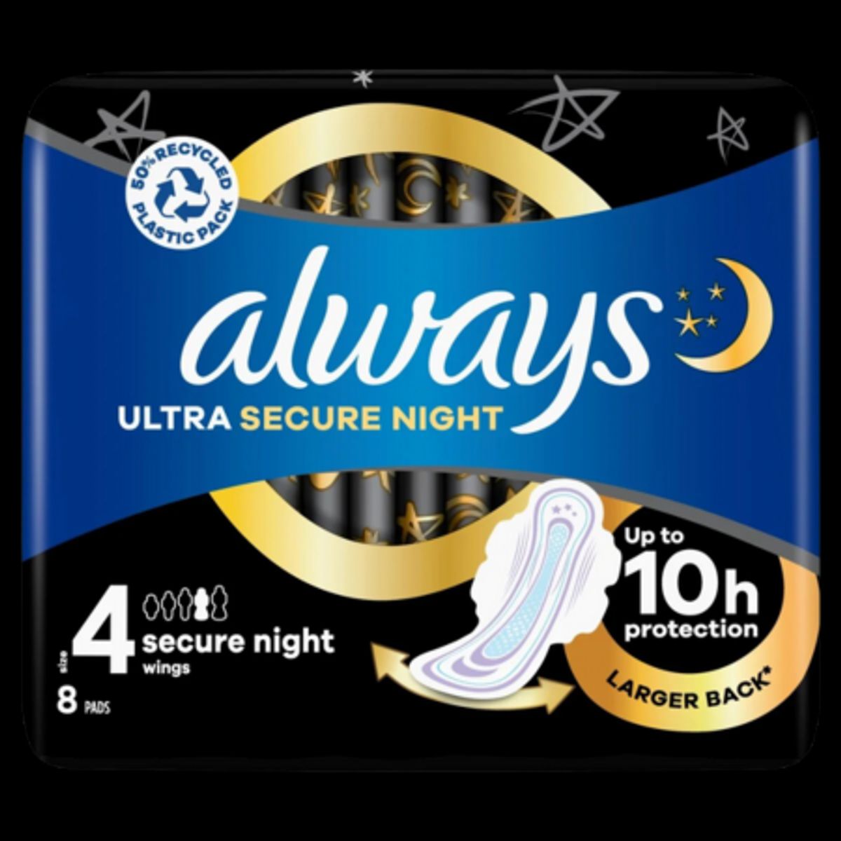 Always Ultra Secure Night Size 4 - 8 stk