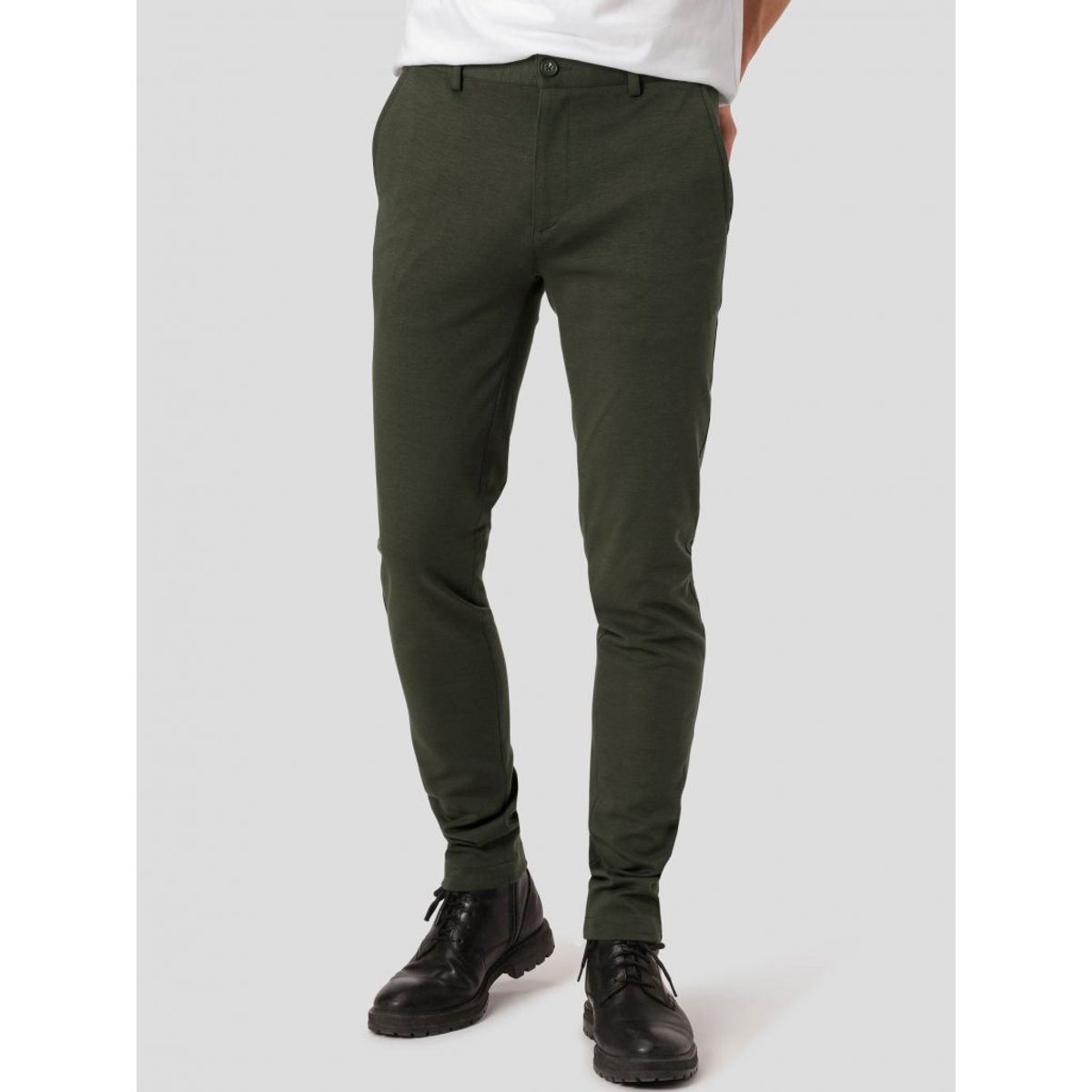 Amato premium performance pants slim fit i grøn - Herre - 32/30 - Stretch bukser