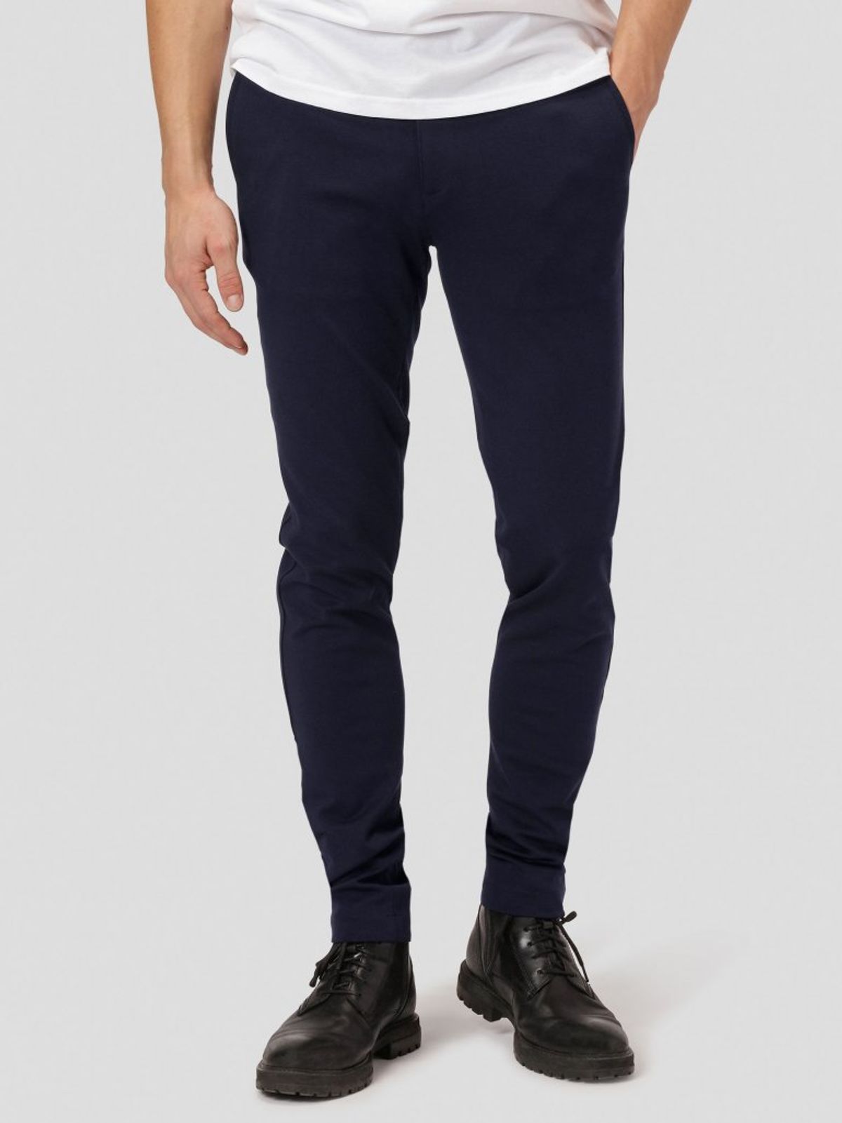 Amato premium performance pants slim fit i navy - Herre - 26/30 - Stretch bukser