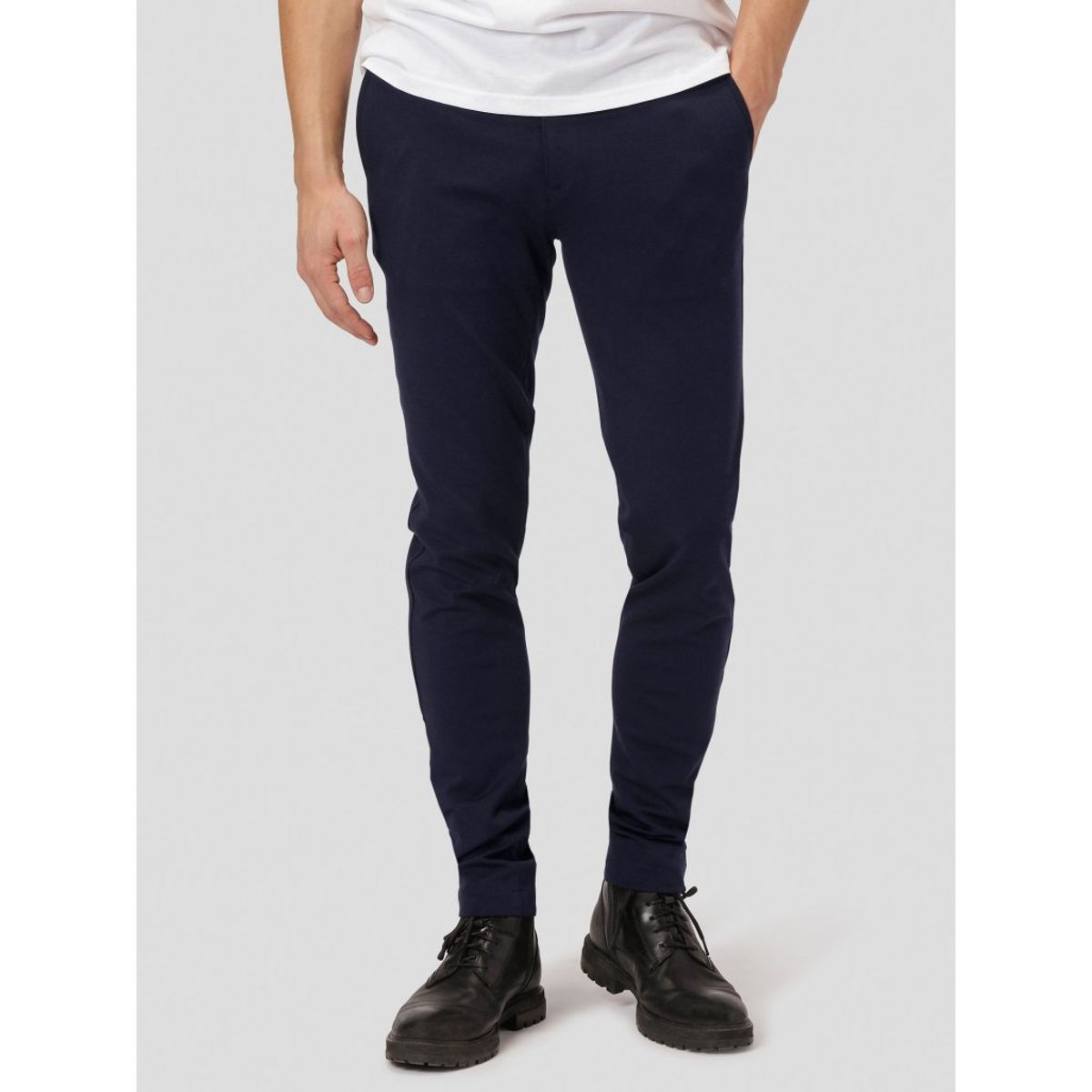 Amato premium performance pants slim fit i navy - Herre - 32/32 - Stretch bukser