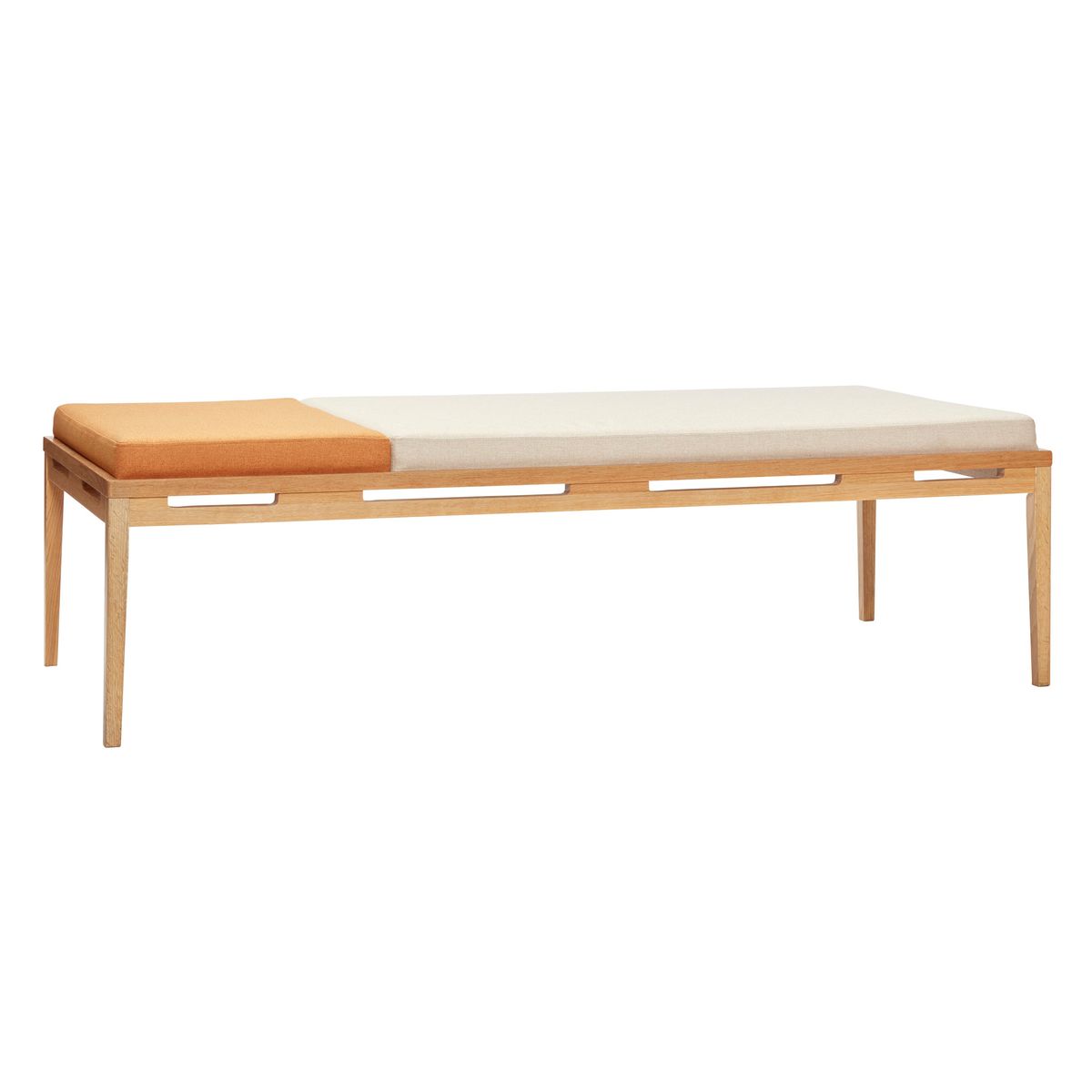 Amber Daybed Beige/Natur - 180x80xh52cm - 180x80xh52cm / Beige,Natur,Orange / Egetræ,Krydsfiner,Polyester (100%)