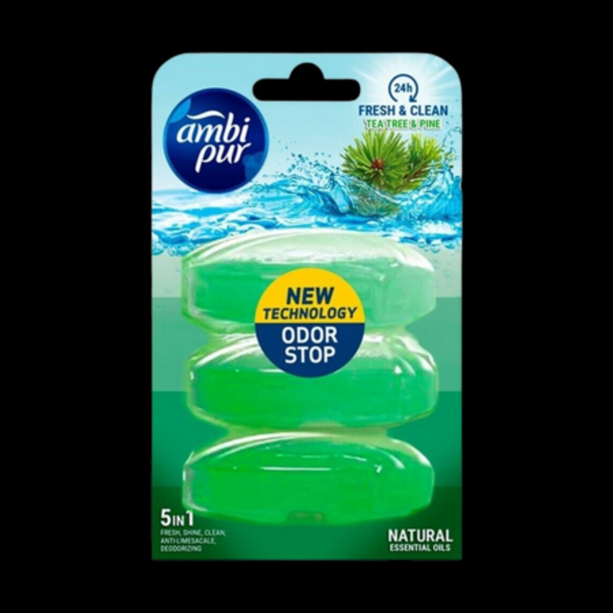 Ambi Pur Tea Tree & Pine WC Blok Refill Assorteret - 3 stk