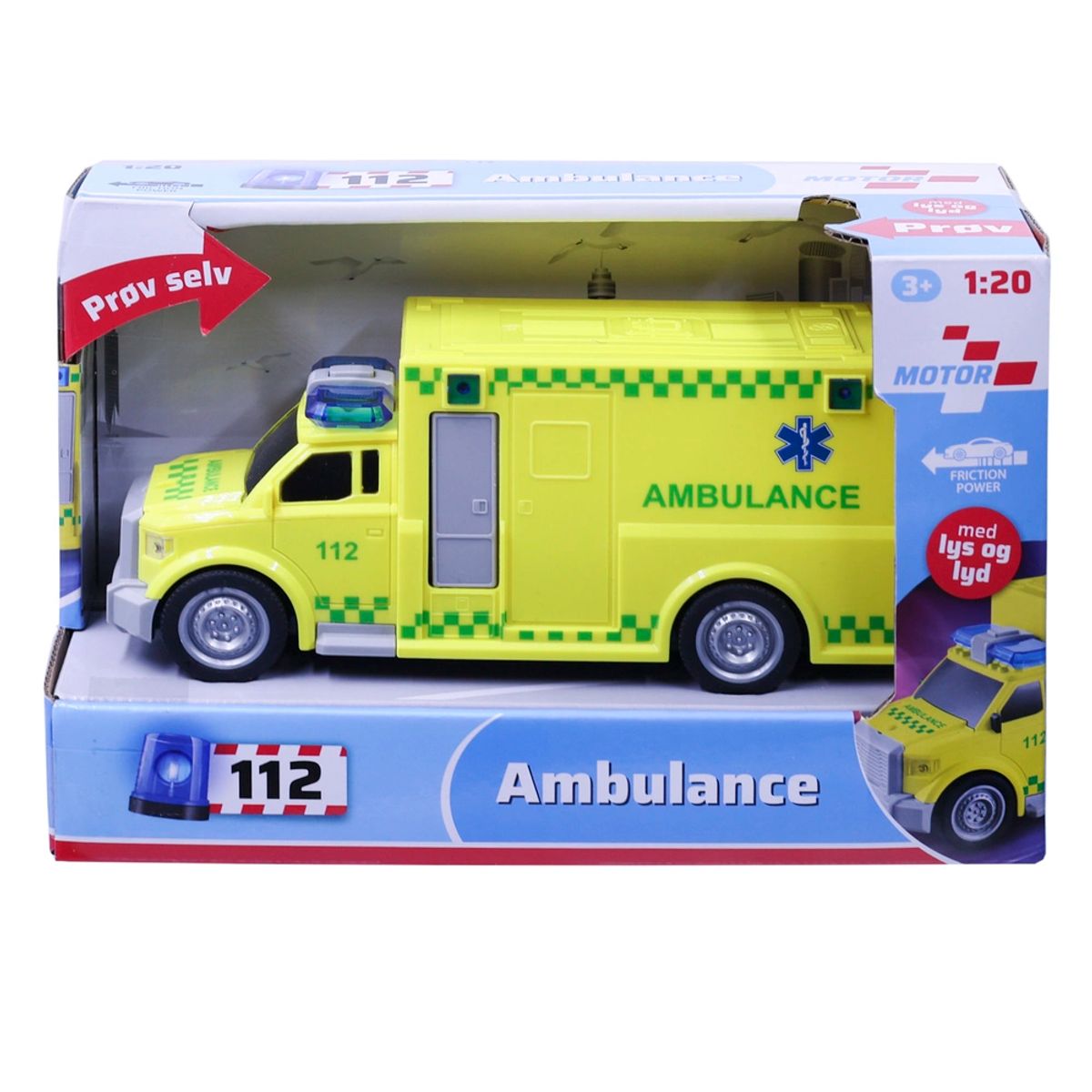 Ambulance med lys og lyd