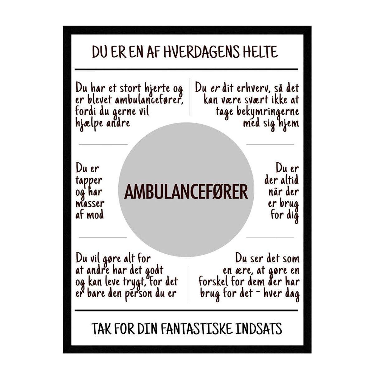 Ambulancefører plakat