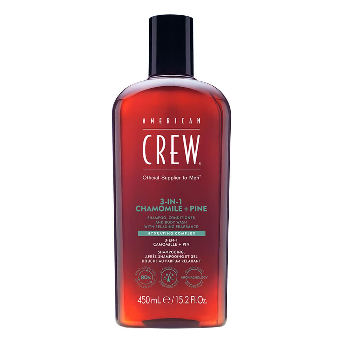 American Crew 3-in-1 Chamomile + Pine Hair & Body Shampoo, 450 ml.