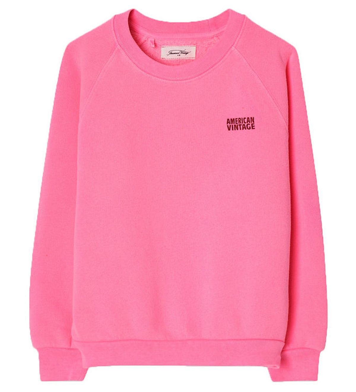 American Vintage Sweatshirt - Col Rond - Rose Fluo