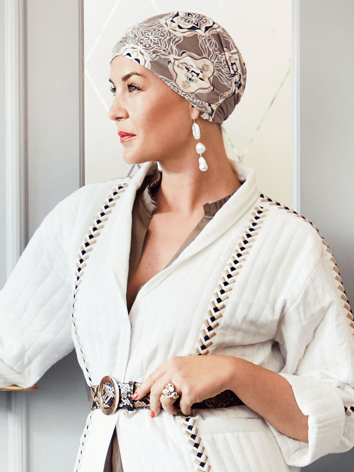 Amia Turban | Beige Ornaments