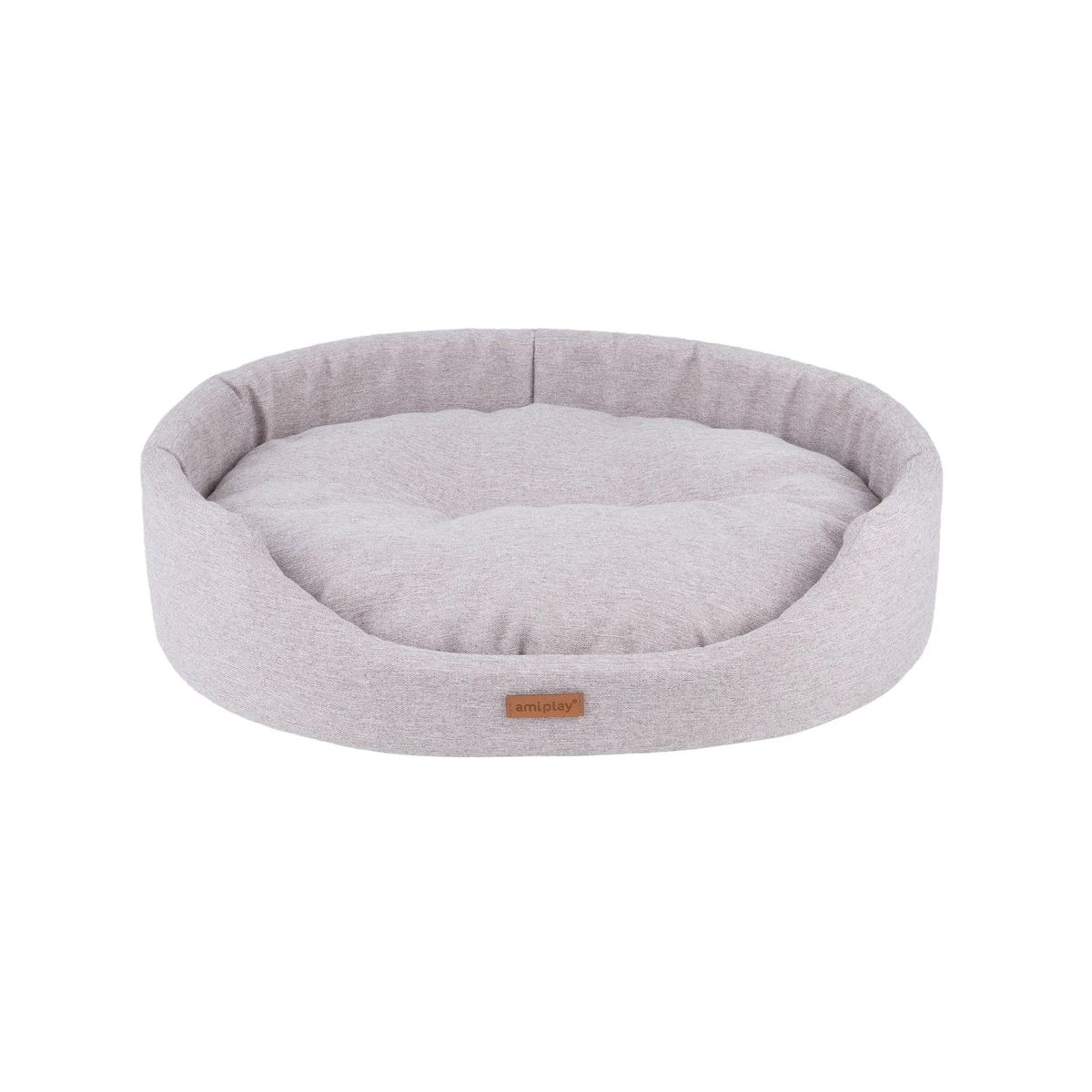 Amiplay oval hundeseng i Cream farve str M - XXL