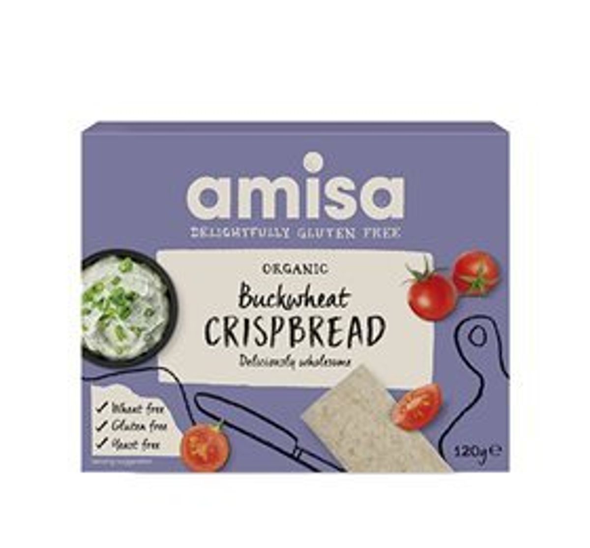 Amisa Knækbrød m. boghvede glutenfri Ø, 120g.