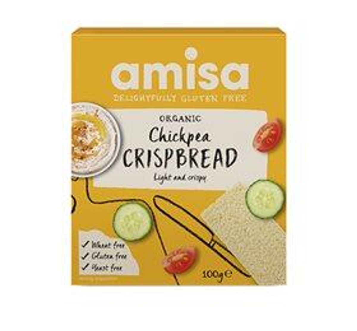 Amisa Knækbrød m. kikærter glutenfri Ø - 100 g.